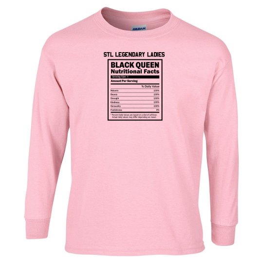 Nutritional Facts Long Sleeve Tee - Pink