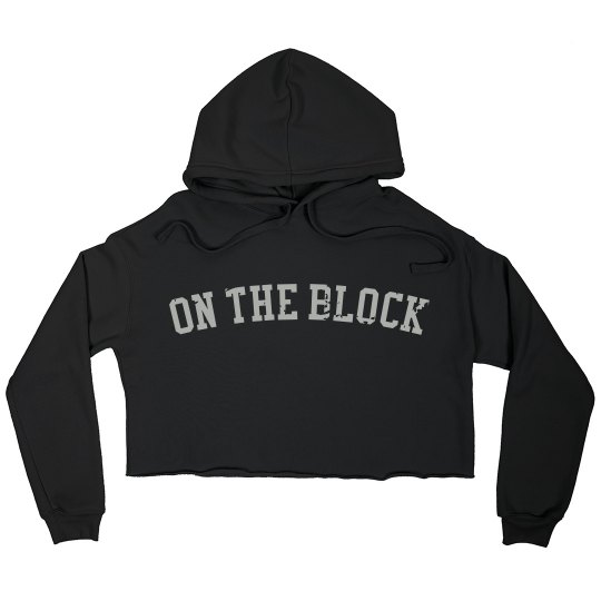 On The Block Distressed/Women's Crop Hoodie