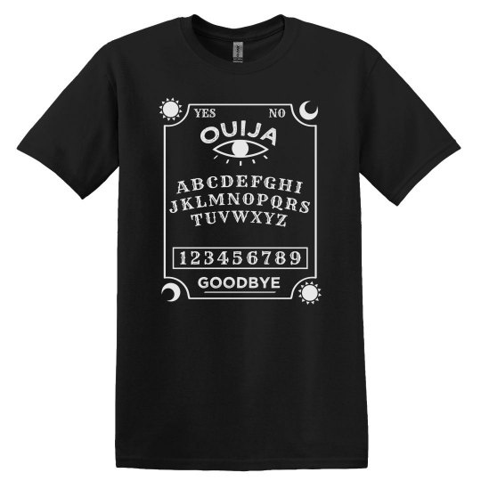 Ouija board men's black t shirt.