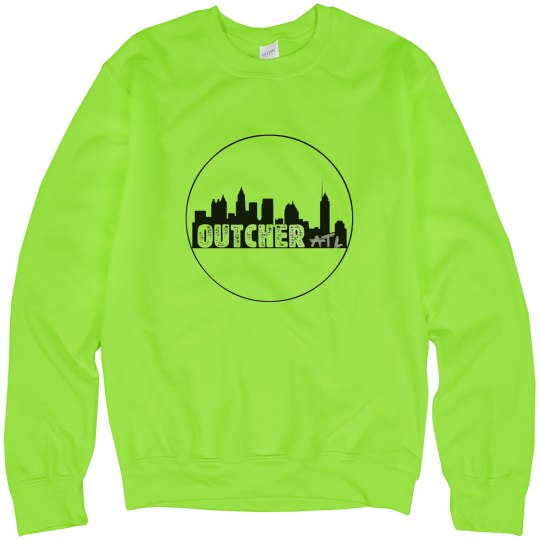 Outcher Neon Circle Logo Crew Hoodie