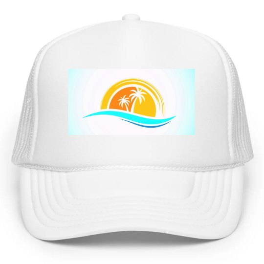Palm trees and waves Hat Palm trees and waves Hat