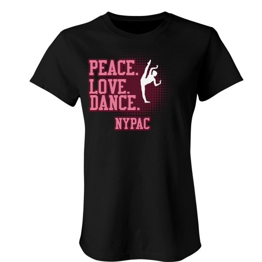 Peace love dance adult tshirt