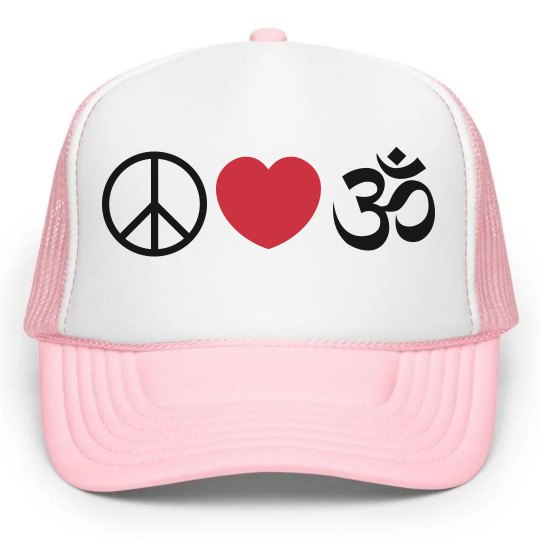 Peace Love Yoga Hat