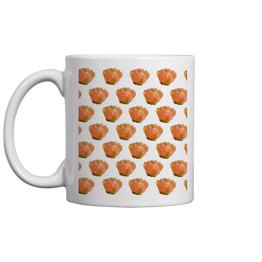 Peach Cactus Flower Print Coffee Mug Peach Cactus Flower Print Coffee Mug