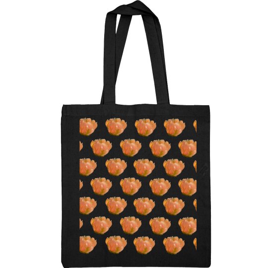 Peach Cactus Flower Print Tote Bag
