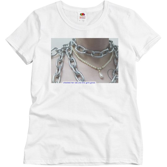 Pearls And Chain Lucy LaRue Photo Fitted Tee Pearls And Chain Lucy LaRue Photo Fitted Tee