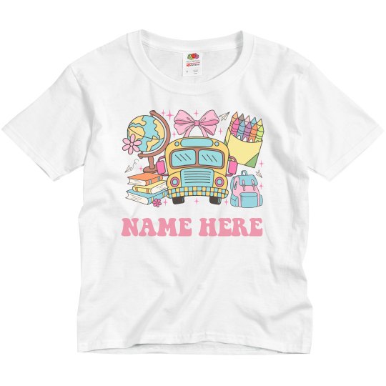 Personalized Cute Back To School Girls Shirt