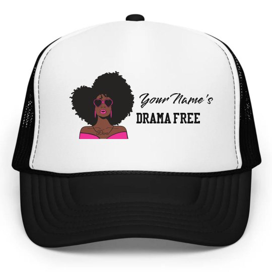 Personalized Drama Free African American Woman Cap
