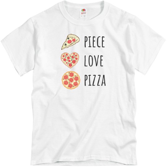 Piece, Love & Pizza Unisex grey