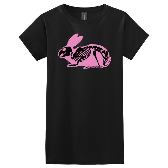 Pink and Black Skeleton Rabbit
