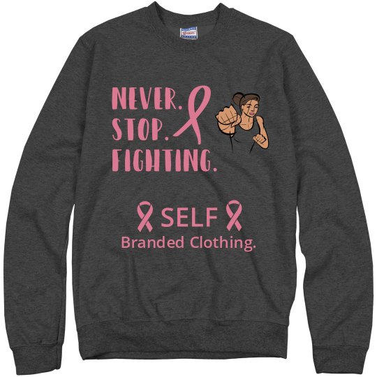Pink Cancer Ribbon Dark Gray
