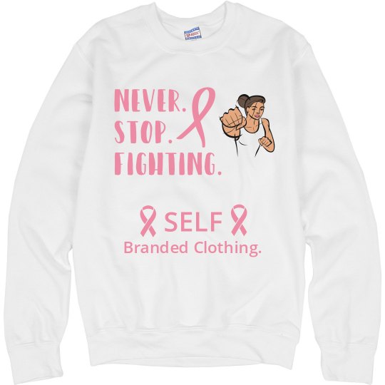 Pink Cancer Ribbon White