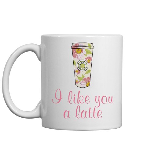 Pink Floral Latte Mug