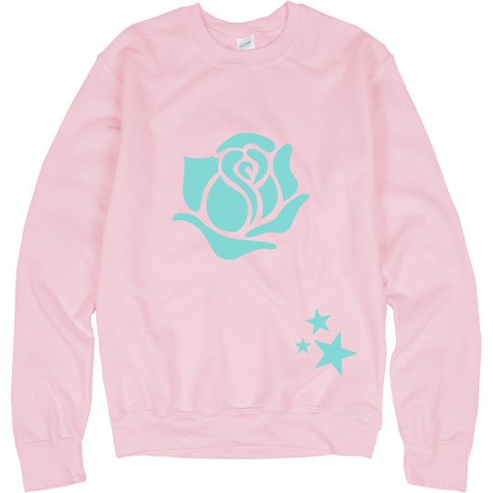 Pink rose Stars sweatshirt