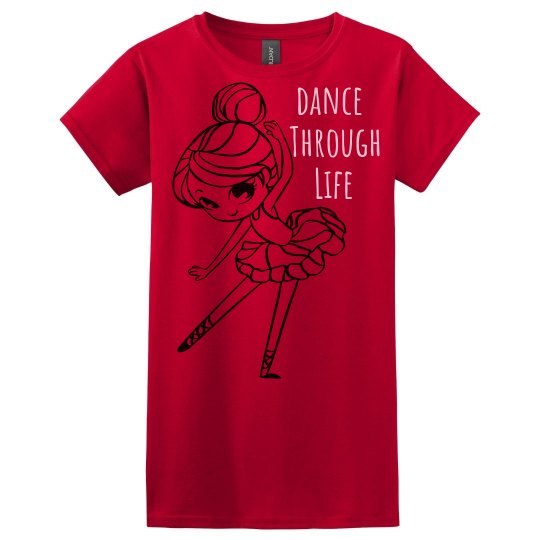 Pink Tee w/black graphic 