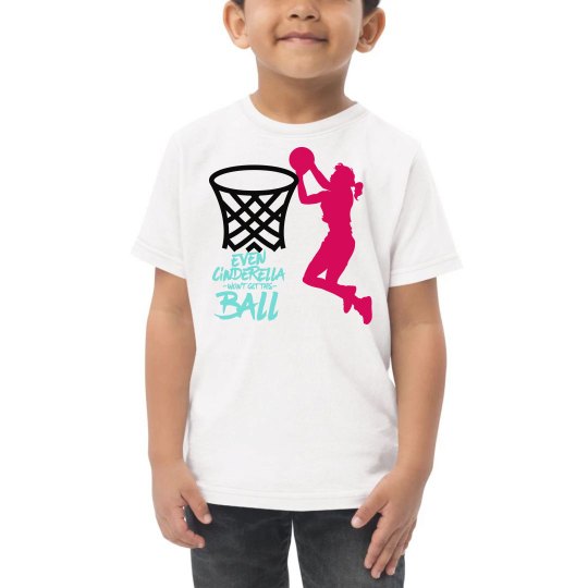 Pink toddler tee w/girl basketball graphic 