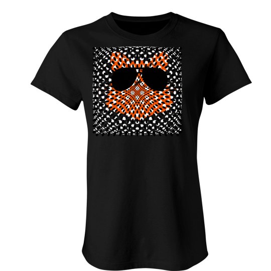 PolkaCat Orange and Black Women's Tee