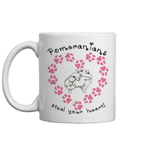 Pomeranians Steal Your Heart - Coffee Cup/Mug Pomeranians Steal Your Heart - Coffee Cup/Mug