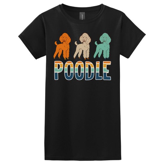 Poodle Ladies Semi-Fitted Relaxed Fit Basic Tee