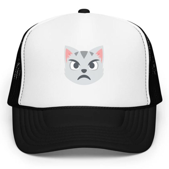 Pouting Cat Face Snapback Hat 