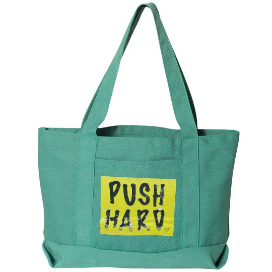 "Push Hard" Lucy LaRue Large Tote Bag