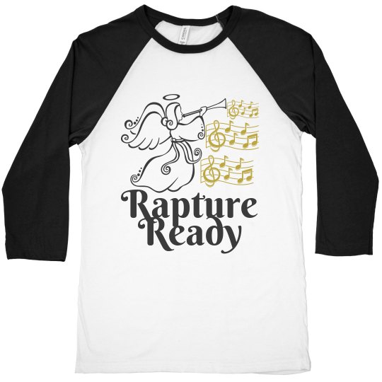 Raglan tee w/Black, white & gold graphic 
