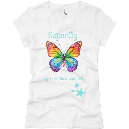 Rainbow butterfly top