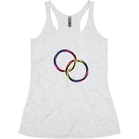 Rainbow Hoops Triblend Tank