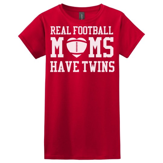 Real Football Moms Have Twins Shirt With Custom Back Real Football Moms Have Twins Shirt With Custom Back