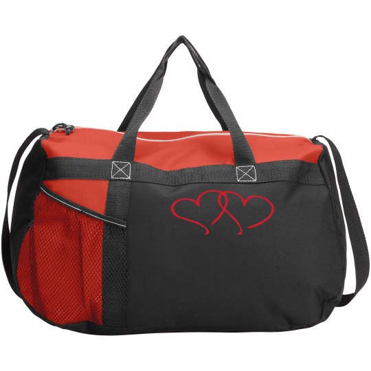 red heart duffel bag