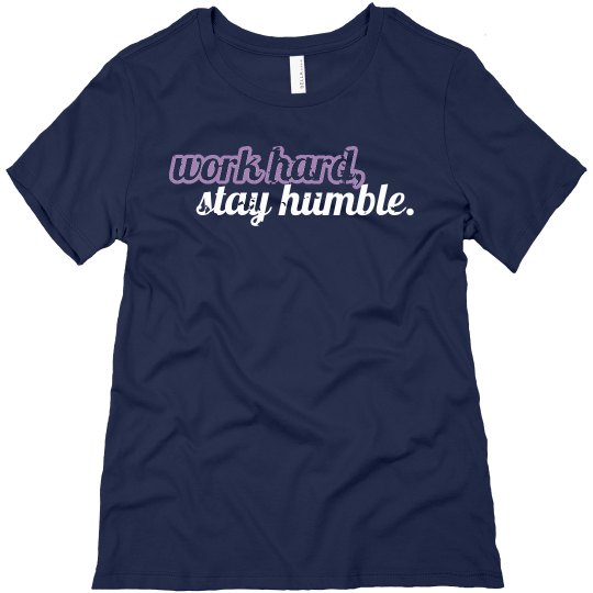 Relaxed Fit Short Sleeved Work Hard Tee - BK/PU/WH
