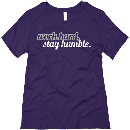 Relaxed Fit Short Sleeved Work Hard Tee - PU/GY/WH
