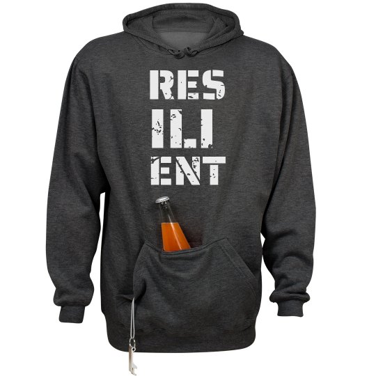RESILIENT White Text Unisex Heavyweight Hoodie
