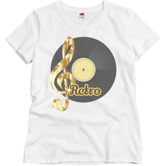 Retro Record Gold Treble Clef Retro Record Gold Treble Clef