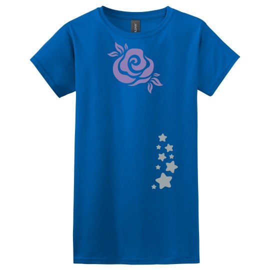 Rose star blue top