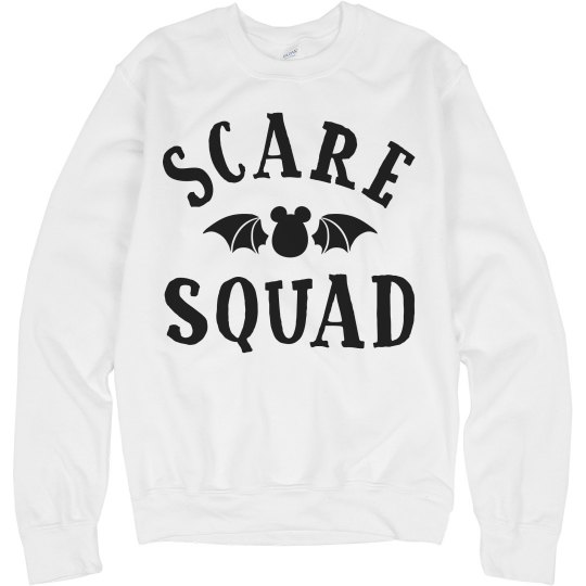 Scare squad adult white sweatshirt. Scare squad adult white sweatshirt.