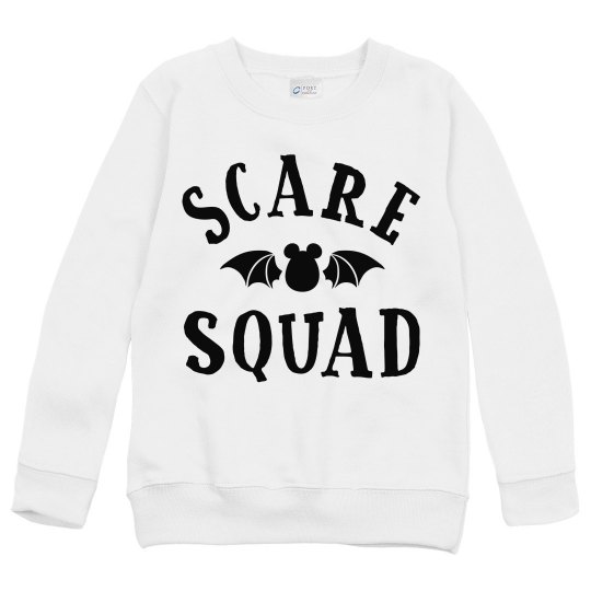 Scare squad kids white sweatshirt. Scare squad kids white sweatshirt.