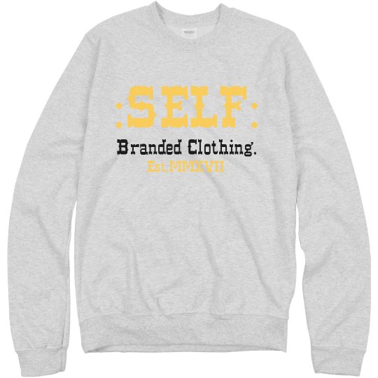 Self Branded Gray Gold Blk Sweat Shirt
