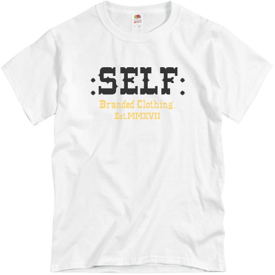 Self Branded White Blk & Yellow Tee Self Branded White Blk & Yellow Tee