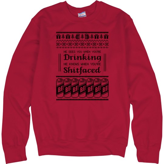 S-Faced Christmas Ugly Sweatshirt Men's