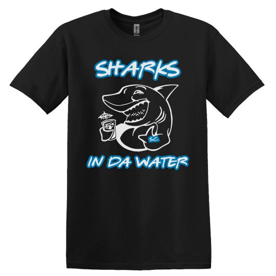 Shark S.C. Tee Black/Blue - Vell Shark S.C. Tee Black/Blue - Vell