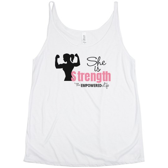 She Is Strength flowy scoop tank