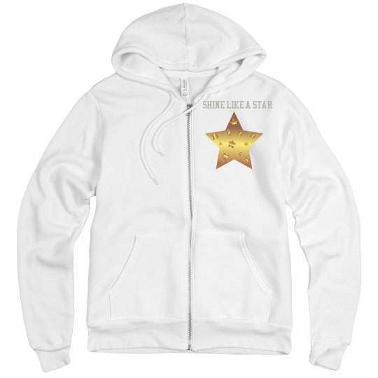 Shine like a star gold and silver hoodie