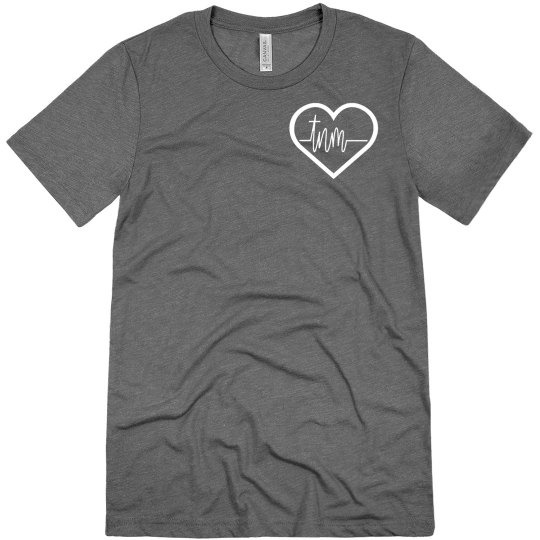 Short Sleeved TNM Heartbeat Tee - GY/WH/DKGY