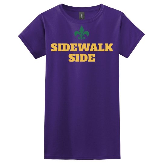 Sidewalk Side Mardi Gras - Ladies Basic Softstyle T-Shirt | Customized Girl