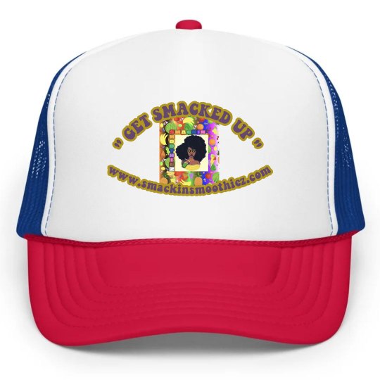 SMACKIN' " GET SMACKED UP" TRUCKER SNAPBACK(WHITE/PURP)