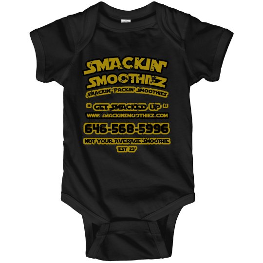 SMACKIN' BABY BASIC LOGO ONESIE (BLACK)