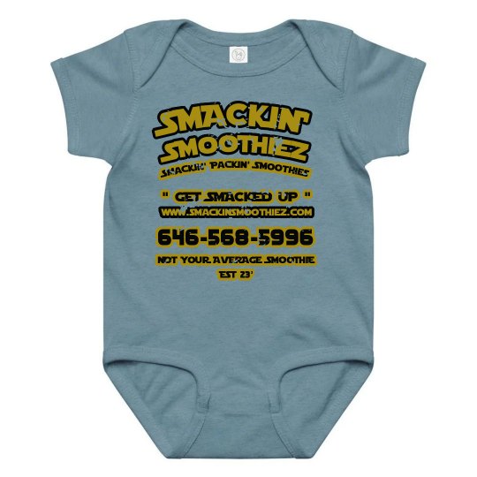 SMACKIN' BABY BASIC LOGO ONESIE (CHARCOAL) SMACKIN' BABY BASIC LOGO ONESIE (CHARCOAL)