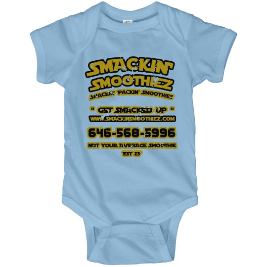 SMACKIN' BABY BASIC LOGO ONESIE (CHILL BLUE) SMACKIN' BABY BASIC LOGO ONESIE (CHILL BLUE)