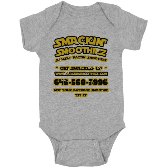 SMACKIN' BABY BASIC LOGO ONESIE (HEATHER GREY)